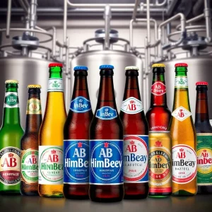 AB InBev sales growth representation with beer and beverages