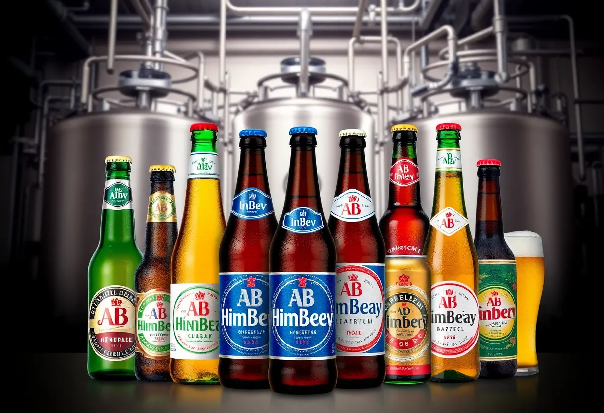 AB InBev sales growth representation with beer and beverages