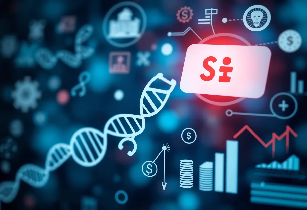 Illustrative representation of biotechnology and investments.