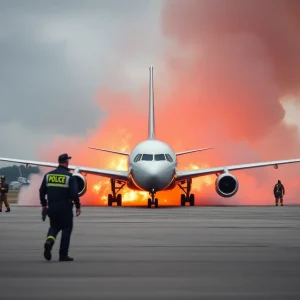 Emergency landing scene of Delta Flight 4819 at the airport