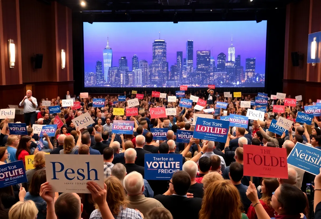 Crowd at Fox Theatre supporting mayoral candidate Solomon Kinloch Jr.