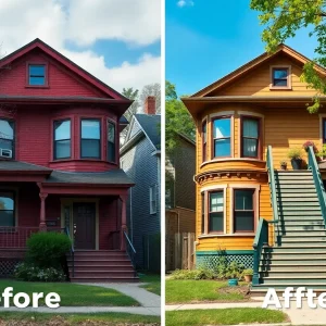 Before and after renovation of Detroit homes