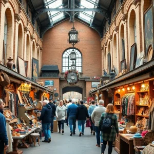 Shoppers exploring vintage items at the Detroit vintage market