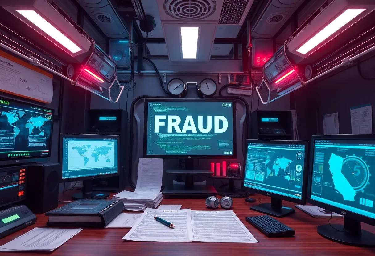 Illustration of a sophisticated fraud operation in a telecommunications setting.