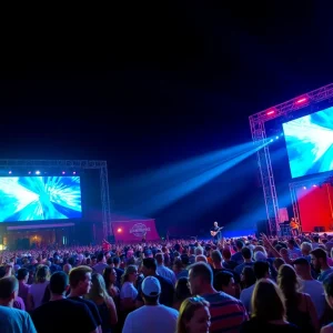 Crowd enjoying a summer concert in Metro Detroit