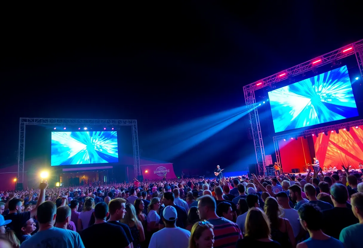 Crowd enjoying a summer concert in Metro Detroit