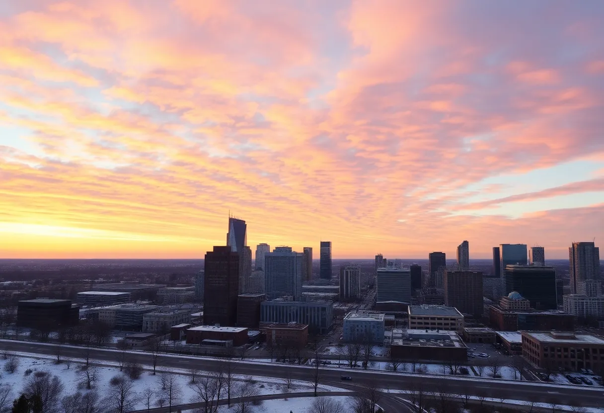 A sunny skyline view of Metro Detroit welcoming warm weather