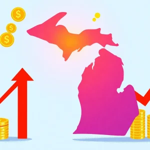 Illustration depicting the increase of minimum wage in Michigan