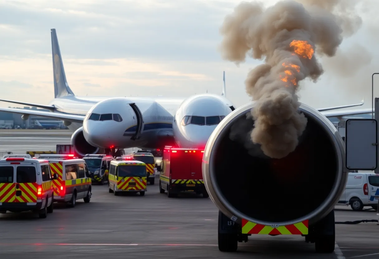 Engine fire on American Airlines Flight 1006 at Denver Airport