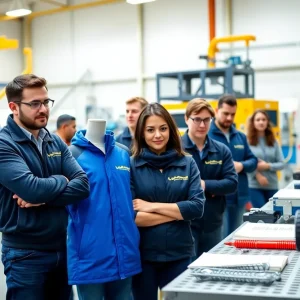 Participants in a manufacturing training program at the Apple Manufacturing Academy in Detroit