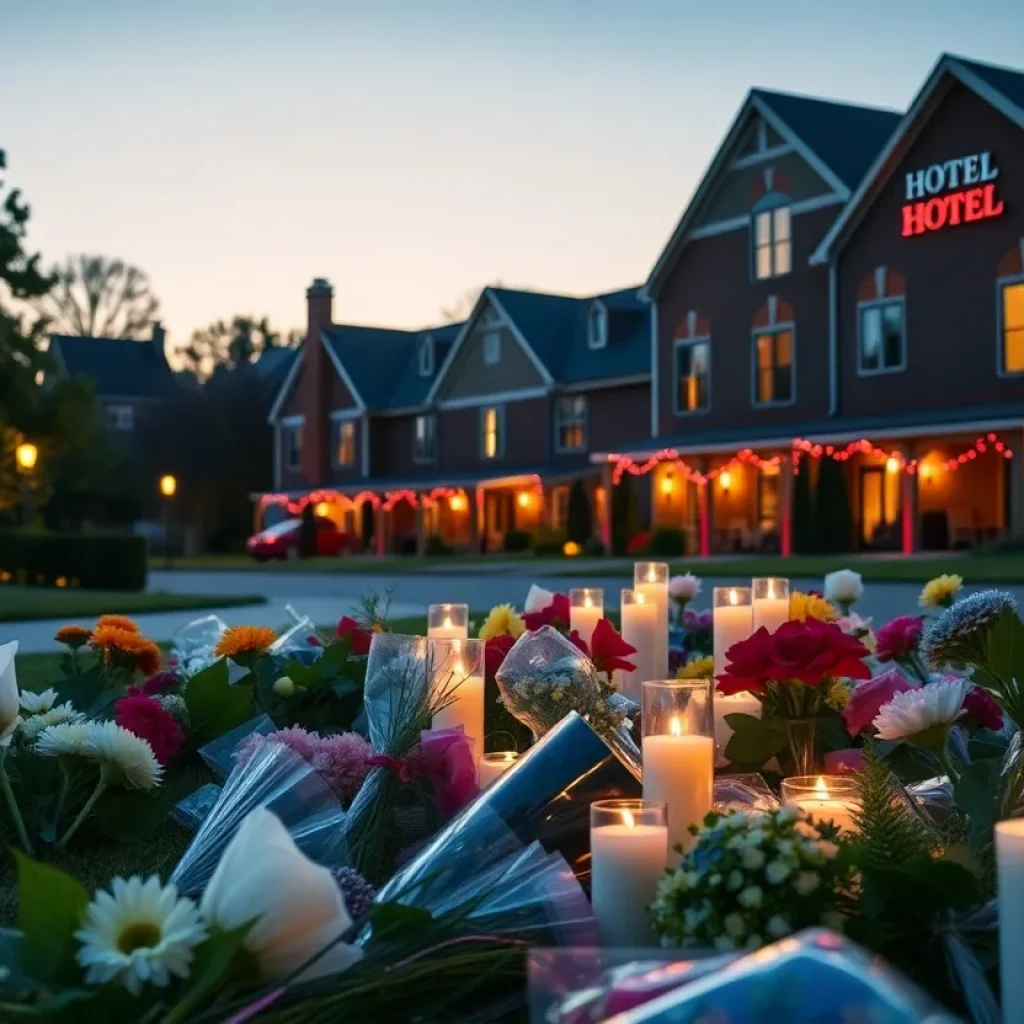 Community members gather to pay respects at a memorial for the tragic murder-suicide in Auburn Hills