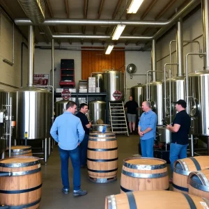 Brewery interior showing brewing equipment affected by tariffs