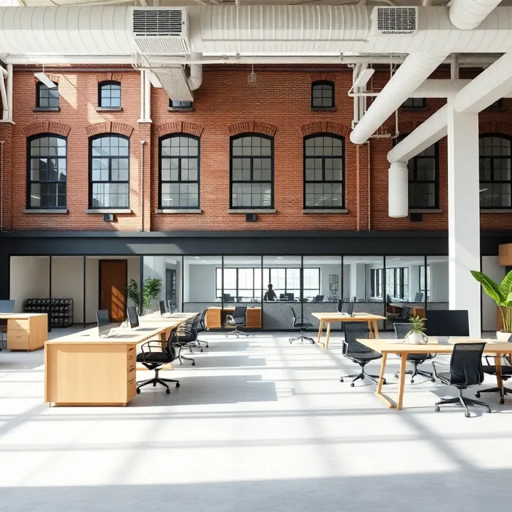 Modern office area of Christman Company in Book Tower, Detroit