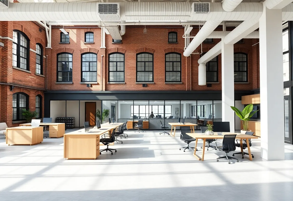 Modern office area of Christman Company in Book Tower, Detroit