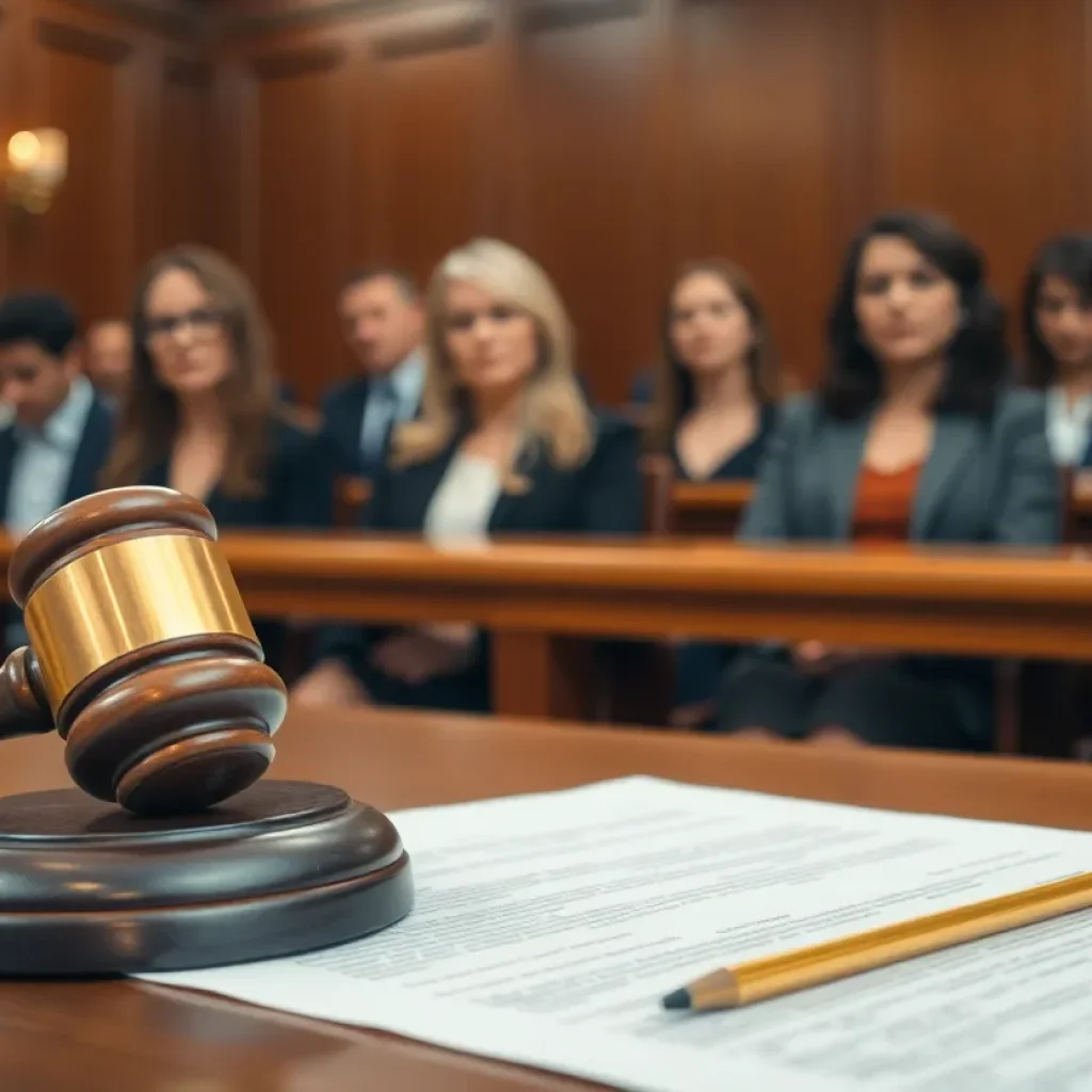 Courtroom scene symbolizing justice in sexual assault cases