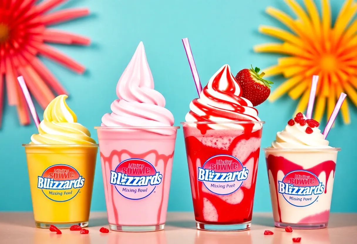 A selection of Dairy Queen Blizzards, showcasing new flavors for summer