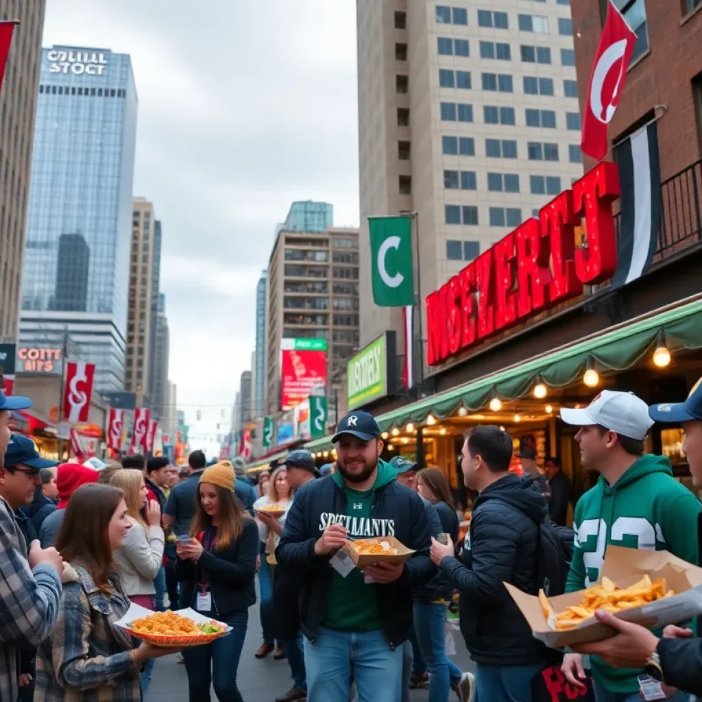 Detroit fans celebrating Faturday with food and sports