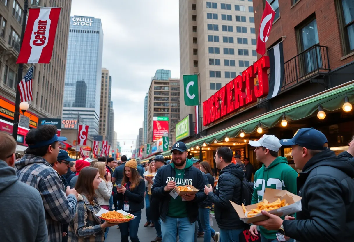 Detroit fans celebrating Faturday with food and sports