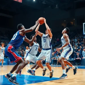 Detroit Pistons basketball team in action against Brooklyn Nets