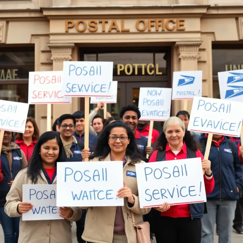 Protest against postal service privatization in Detroit