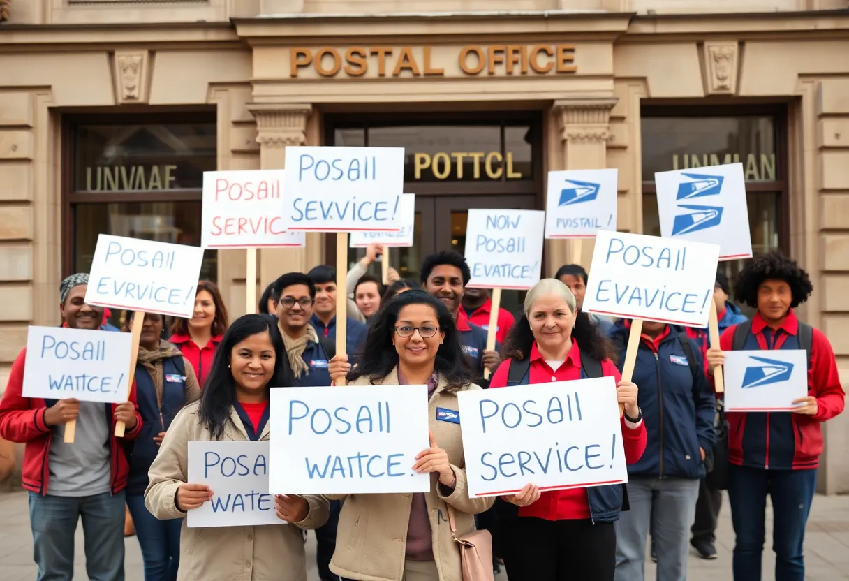 Protest against postal service privatization in Detroit