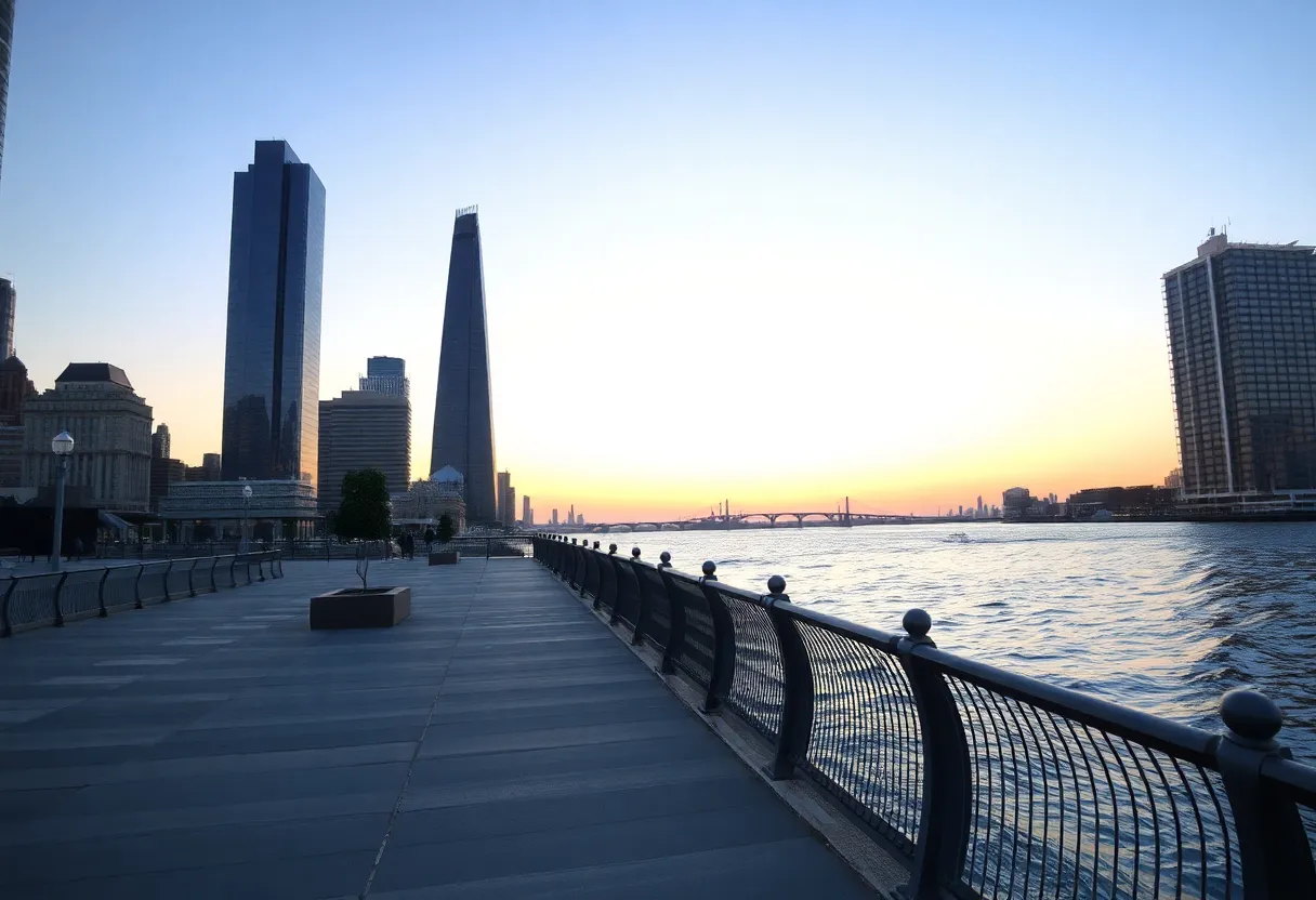 View of Detroit Riverwalk with beautiful scenery