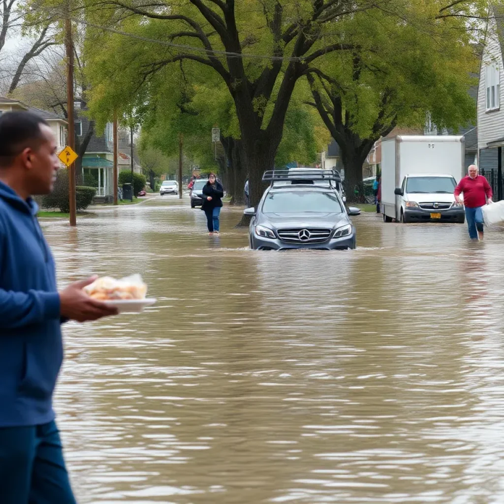 Community support during Detroit water main break recovery efforts.