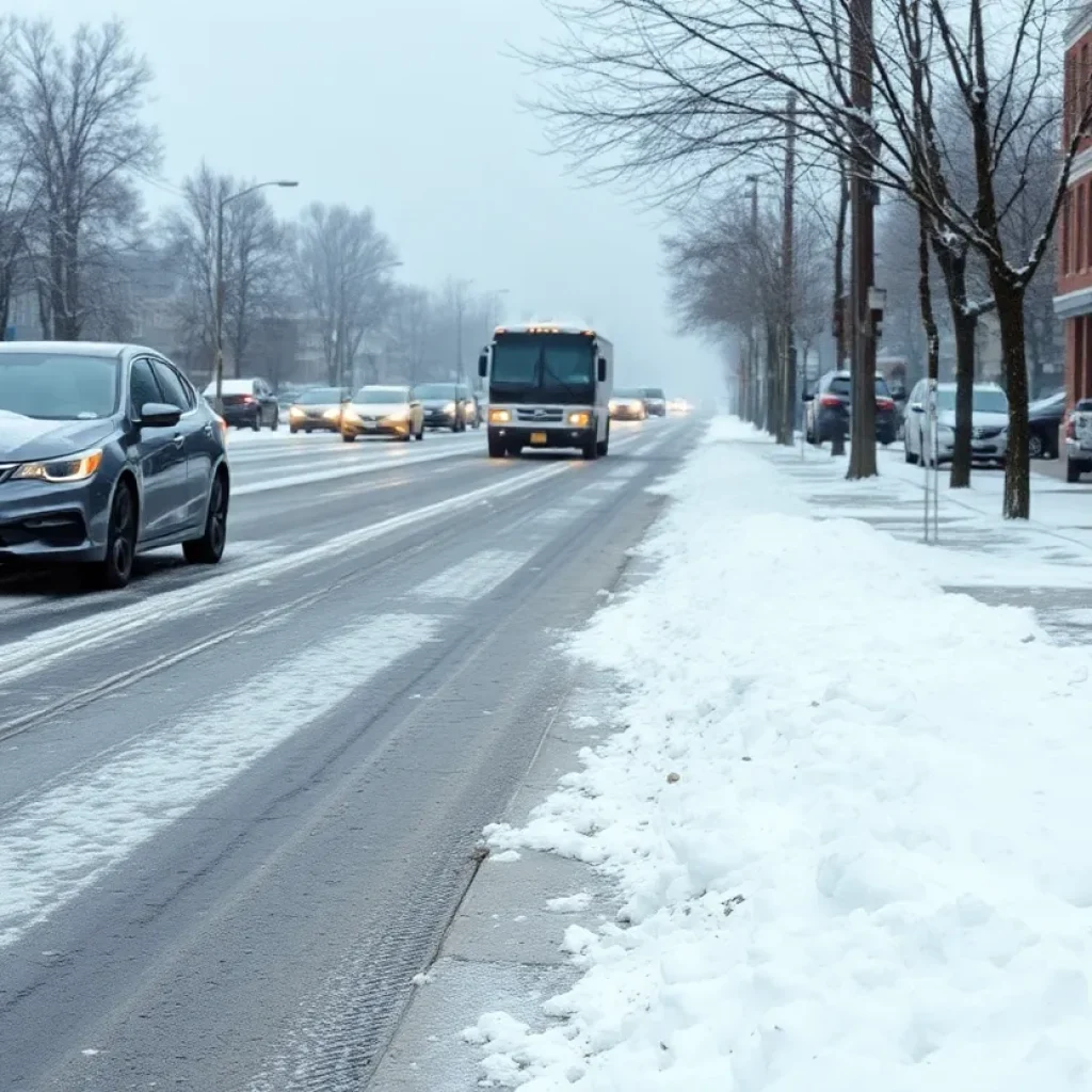 Snow-covered streets and winter weather in Metro Detroit