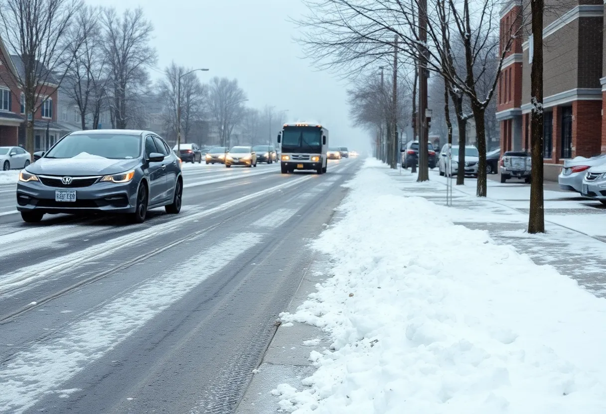 Snow-covered streets and winter weather in Metro Detroit