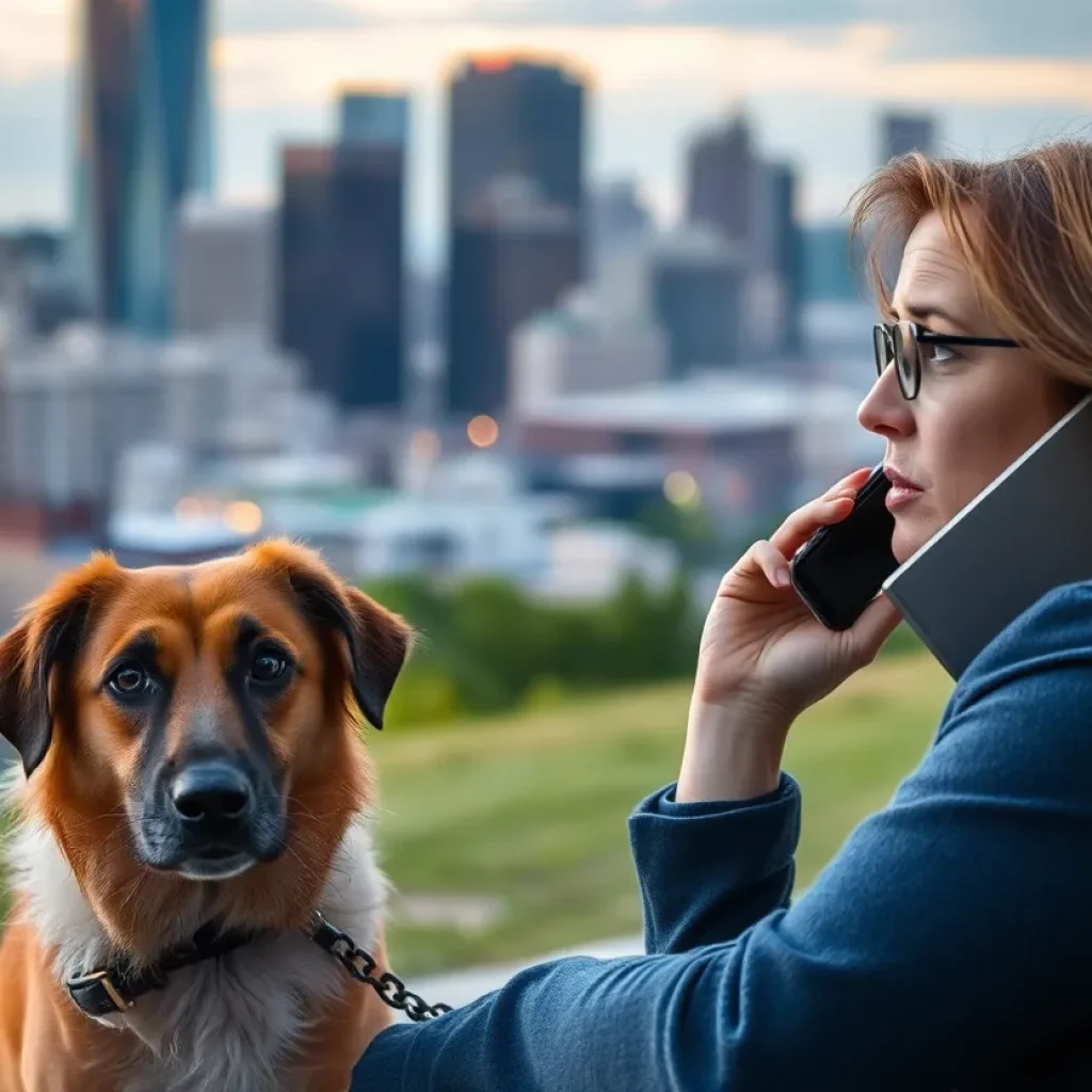 A worried pet owner on the phone in Detroit