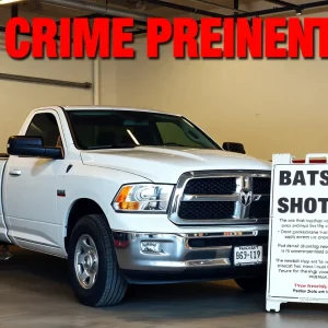 A securely locked Dodge Ram truck in a garage