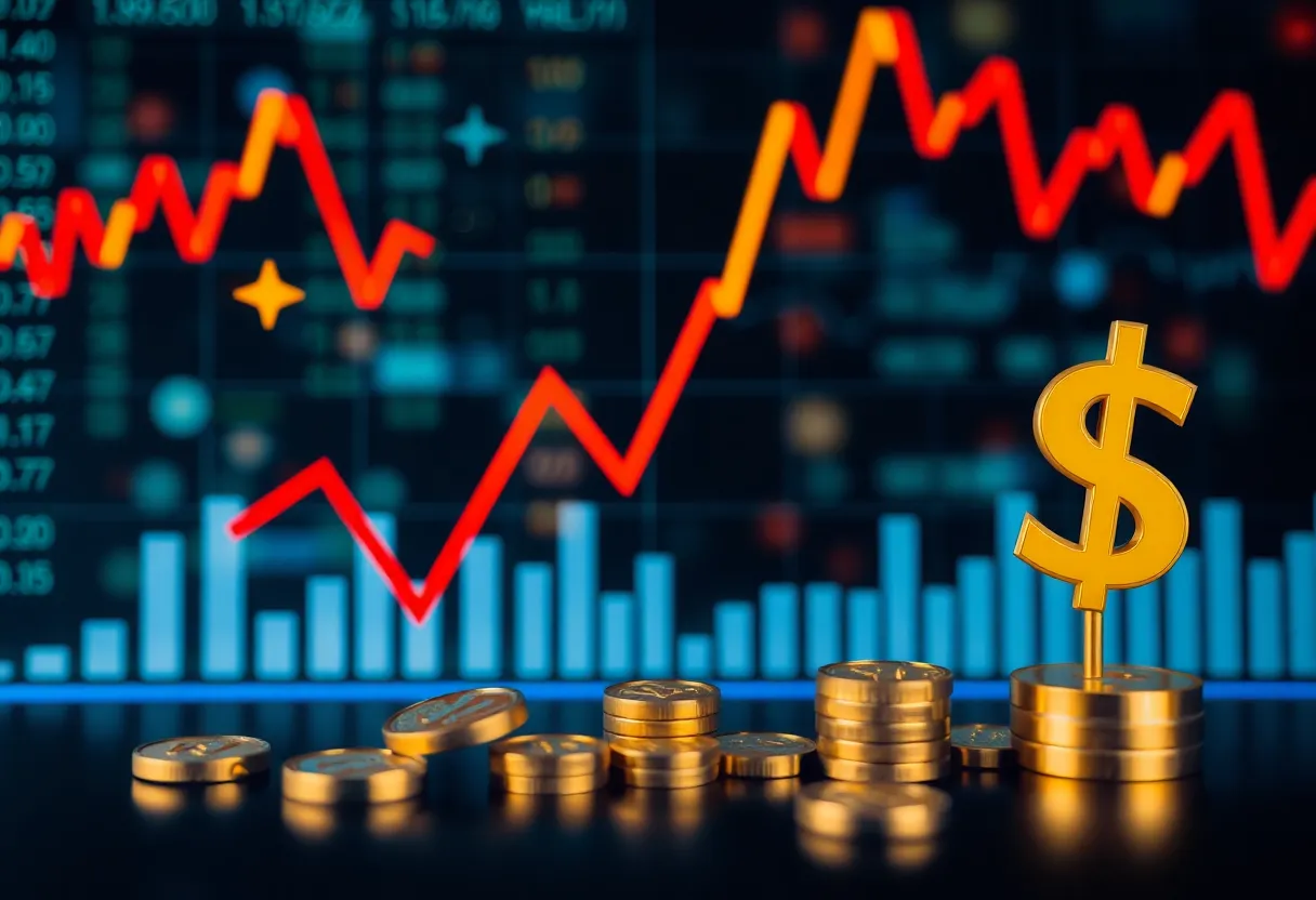 Abstract representation of financial fluctuations and wealth decline.