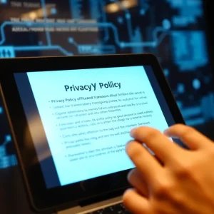 Digital interface showing updated privacy policy