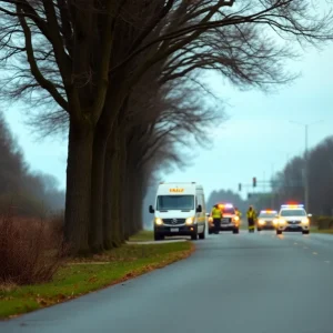 Emergency responders at the scene of a tragic accident in Lebanon Township.