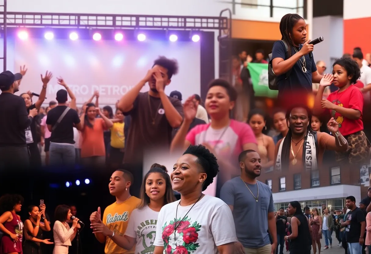 Collage of events in Metro Detroit including hip-hop, family shows, and outdoor adventures.