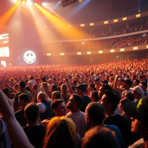 Crowd enjoying the Millennium Tour concert at Little Caesars Arena