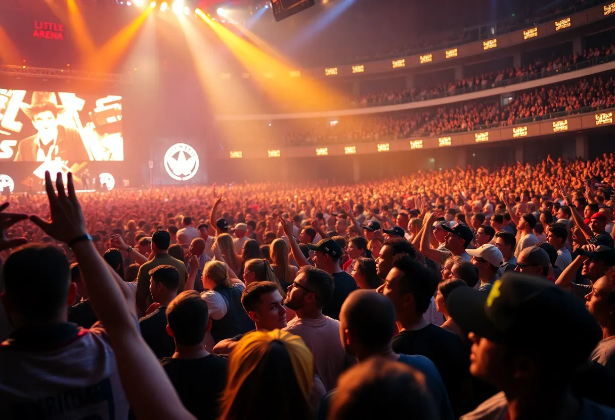 Crowd enjoying the Millennium Tour concert at Little Caesars Arena