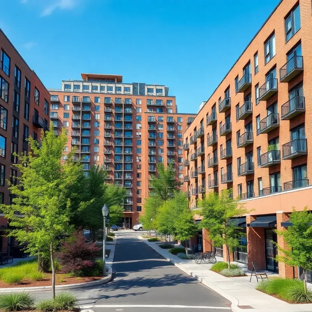 Modern affordable housing developments in Detroit with commercial spaces.