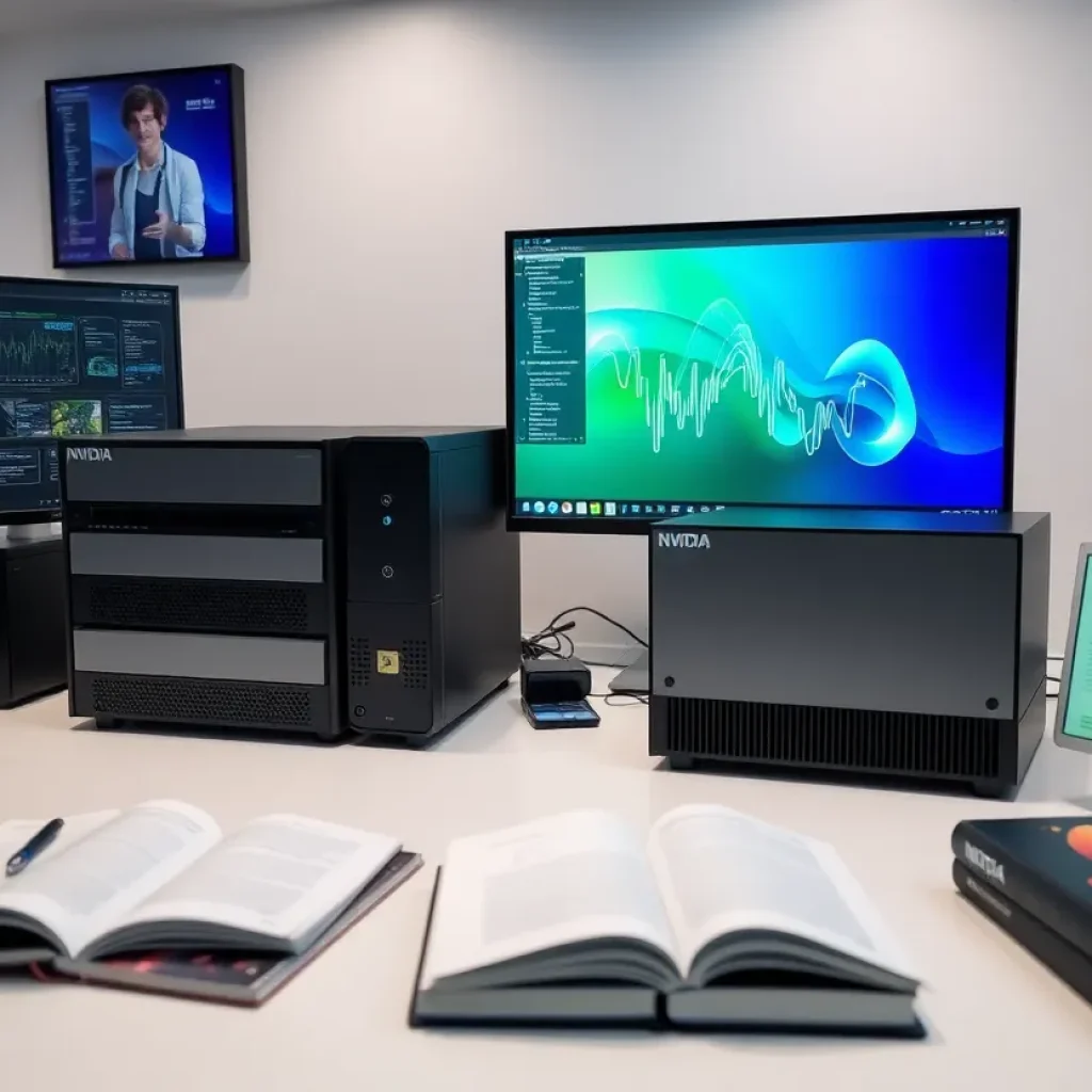 NVIDIA's DGX Spark and DGX Station AI supercomputers on a modern desk