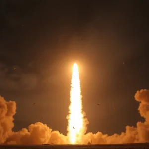 Explosion of Starship rocket during test flight