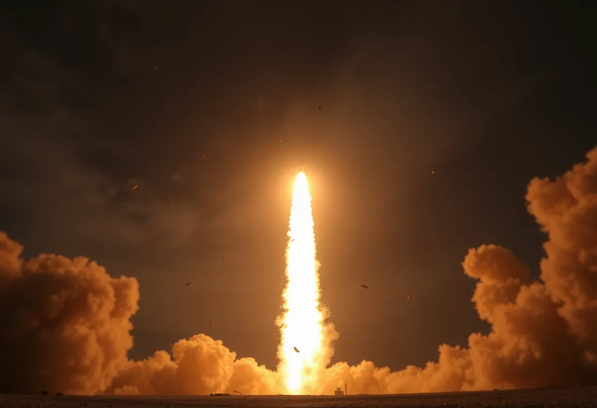 Explosion of Starship rocket during test flight