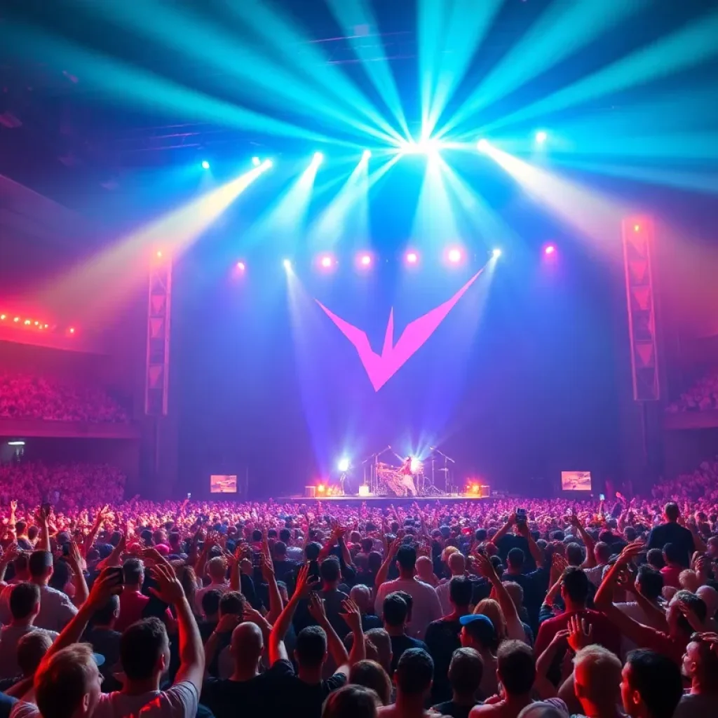 Crowd enjoying a concert at Little Caesars Arena