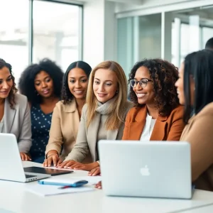 Women participating in a cloud training program, fostering empowerment in technology.