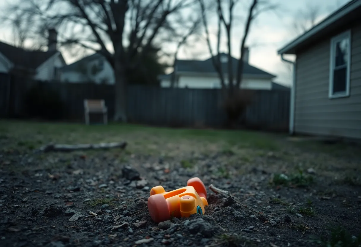 Deserted backyard related to child abuse case